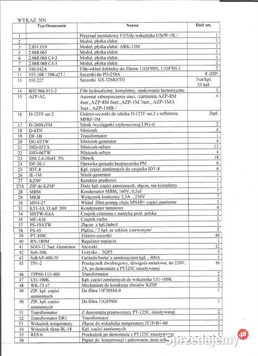 Części lotniczy wojskowy przełącznik złącze mazowieckie Otwock sprzedam