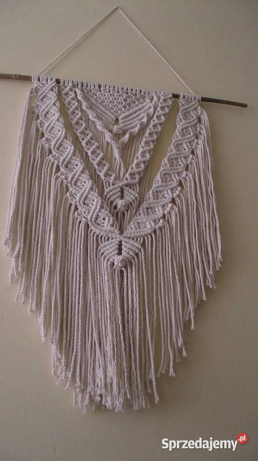 Makrama na ścianę biały łódzkie Leźnica Wielka-Osiedle