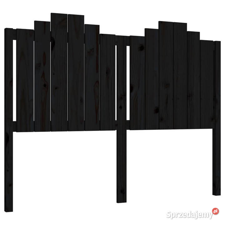Wezgłowie łóżka czarne 146x4x110 lite drewno