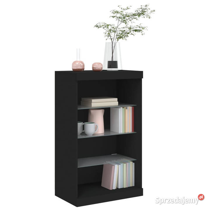 Szafka z oświetleniem LED czarna 605x37x100 Warszawa