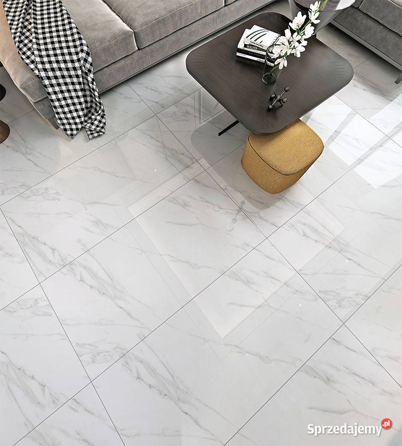 BIAŁY MARMUR POLEROWANY CARRARA 120x60 WYSOKI Podłogi i schody Łask sprzedam