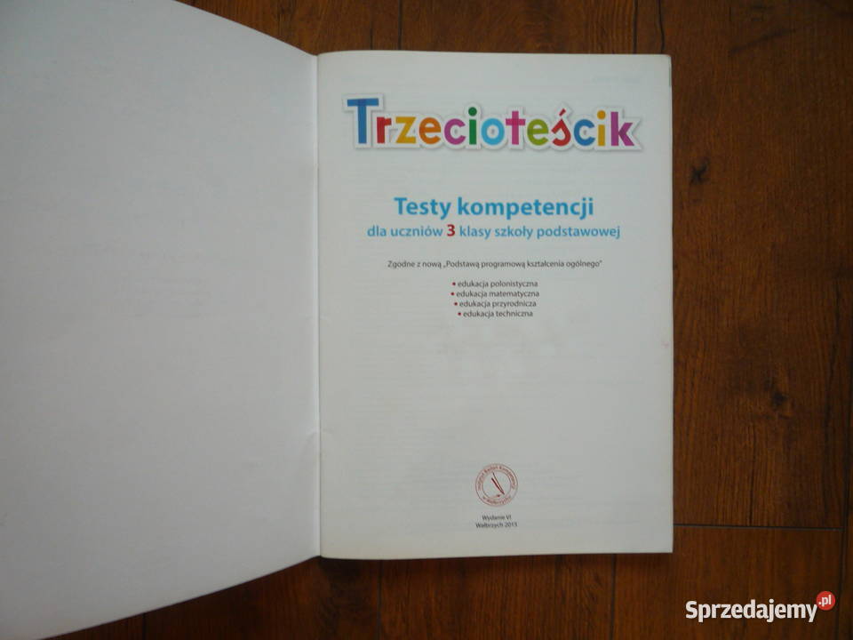 Testy kompetencji klasa 3 trzecioteścik zestawy mieszane Podręczniki Szczecin