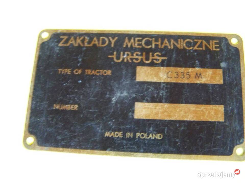 Ursus C 335M oryginalna tabliczka znamionowa Lublin