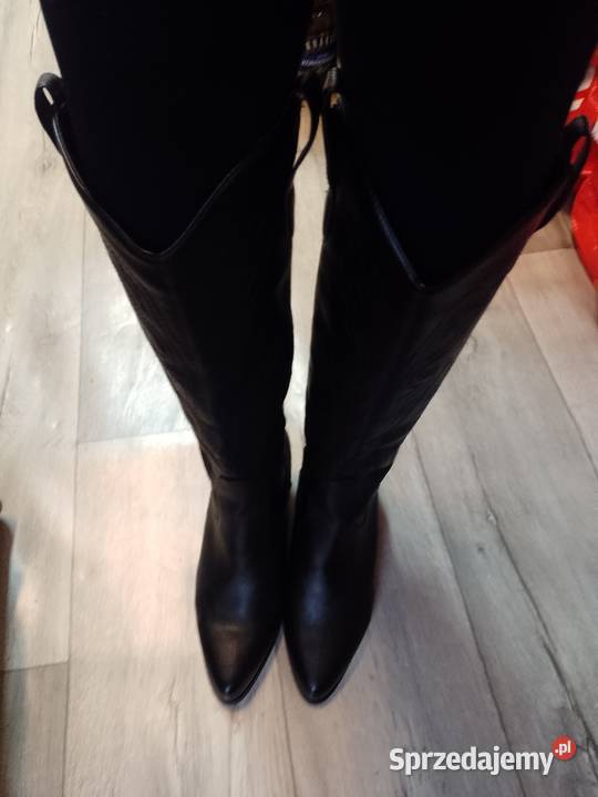 40 Czarne wyszywane Kozaki kowbojki NOWE małopolskie