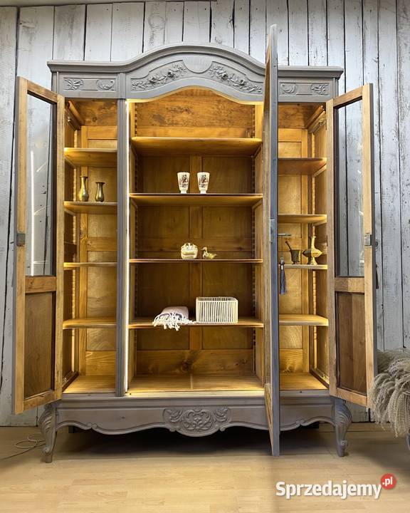 Biblioteka szarość 3drzwiowa LUDWIK XV Francja Kraków