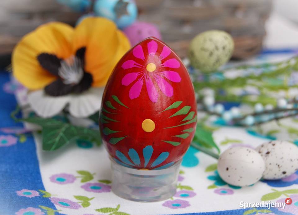 Stara pisanka drewniana ręcznie malowana 6 Lublin