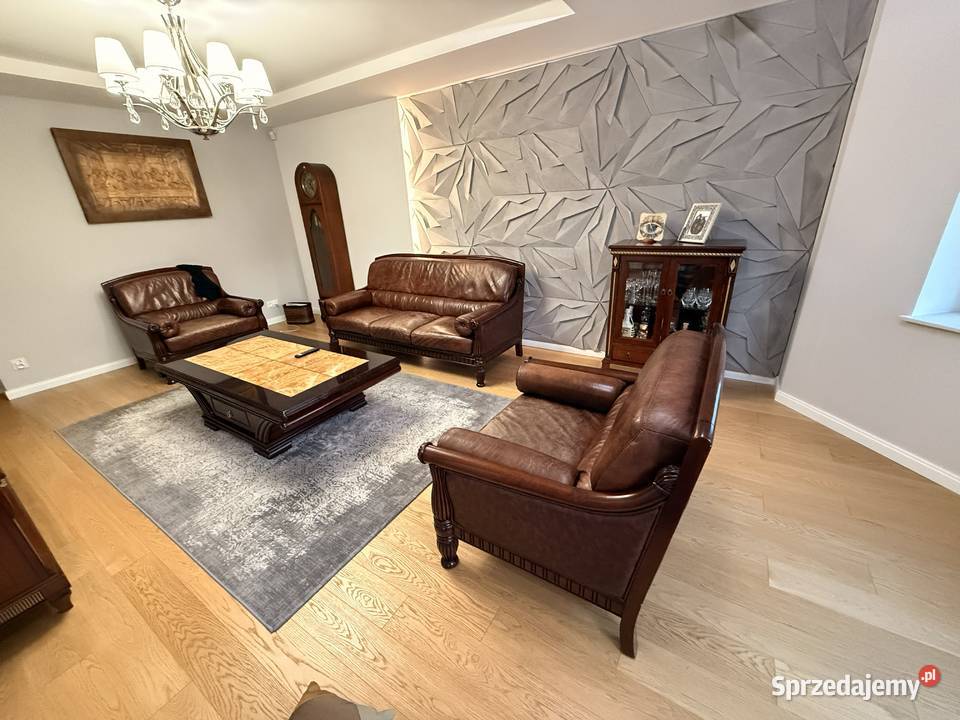 Stylowy zestaw mebli ze skóry Rypin