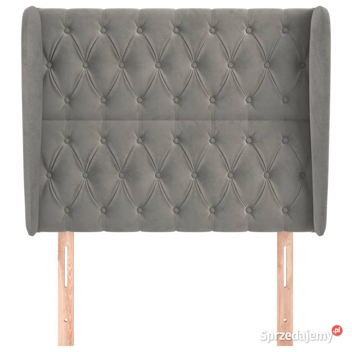 Zagłówek uszak jasnoszary 103x23x118128 aksamit Warszawa