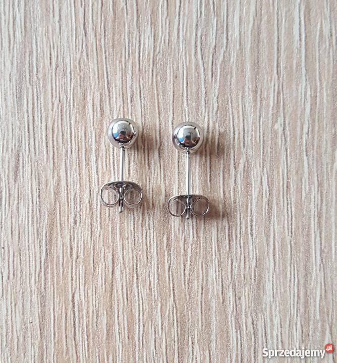 Nowe małe kolczyki metalowe stal szlachetna Szczecin