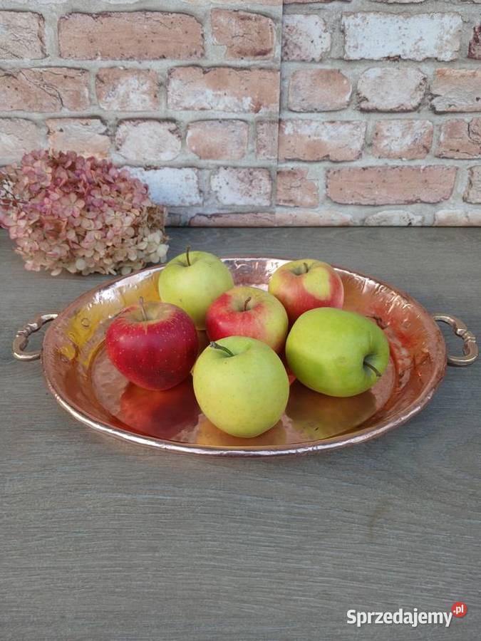 Duży miedziany półmisek patera miedziana z Warszawa