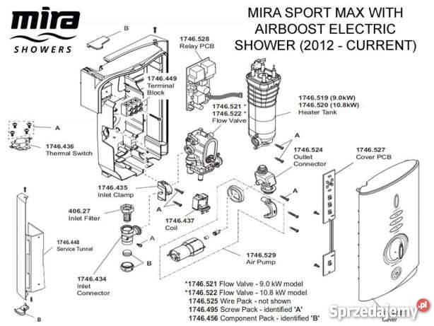 Mira Sport Airboost 108kW Elektryczny Prysznic