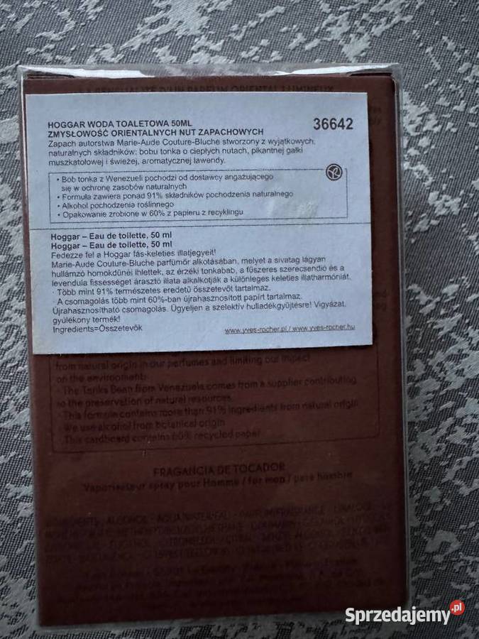 Hoggar męska Yves Rocher 50 ml woda toaletowa sprzedam