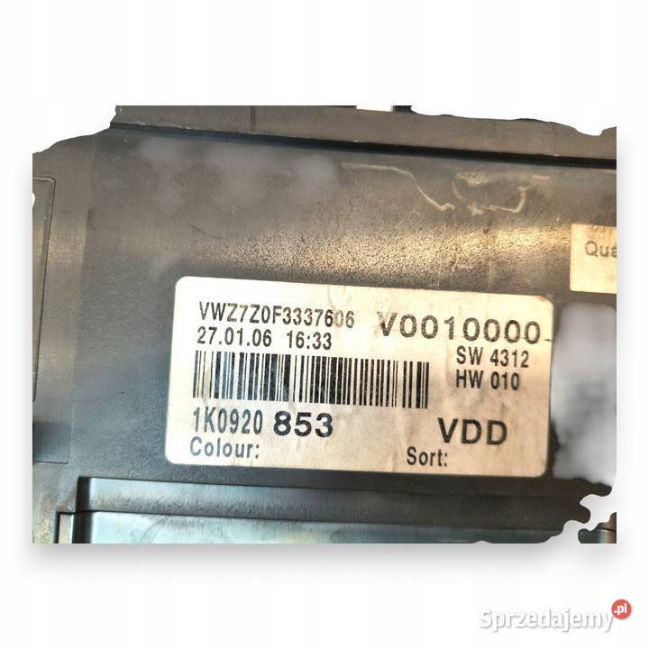 LICZNIK ZEGARY 1K0920853 VW Golf V 14 TSI 16 8V Liczniki i zegary Chełm sprzedam