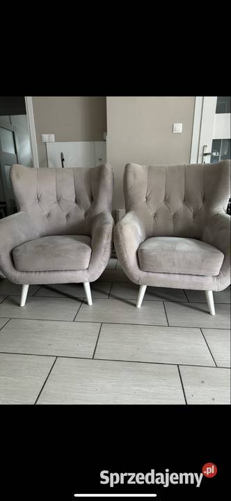 Pudrowy komplet wypoczynkowy Sofa 3 osobowa i Pabianice