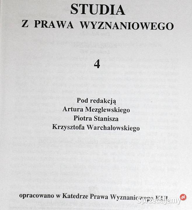 Studia z prawa wyznaniowego Tom 4 KUL Artur Chełm