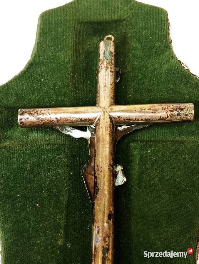 Zabytkowy Krzyż Srebro Jezus Chrystus