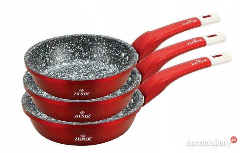 169 Patelnie marmurkowe czerwone ZILNER śląskie Zabrze