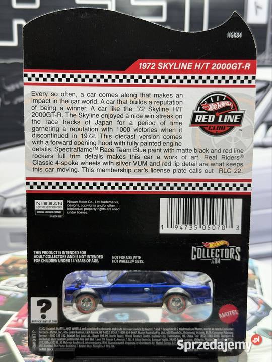 Hot Wheels RLC 1972 Skyline HT 2000GTR BOX 23 Zabawki Wrocław