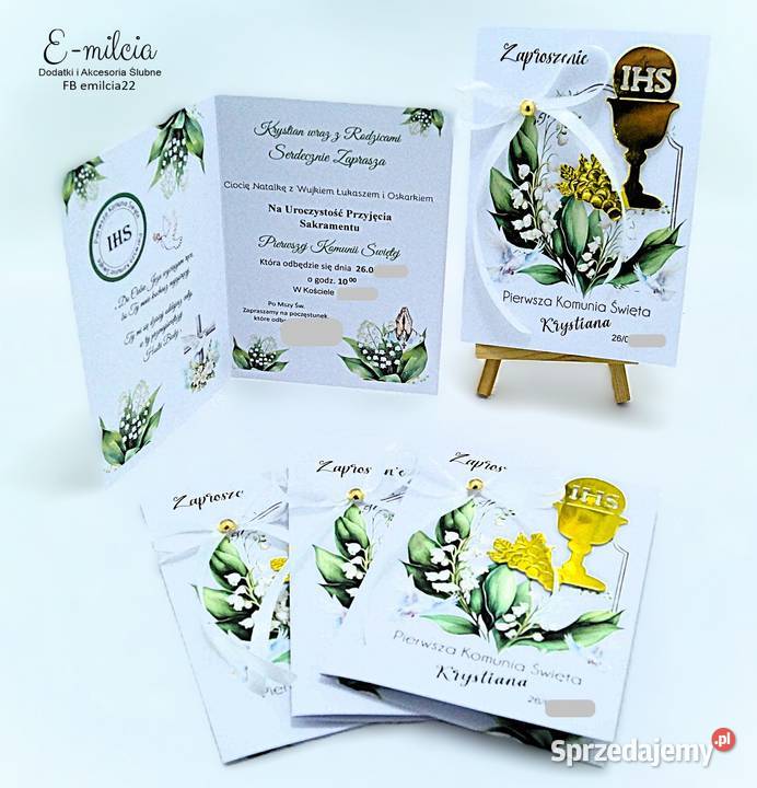 Zaproszenia 3D I Komunia Św spersonalizowane i z Zielona Góra sprzedam