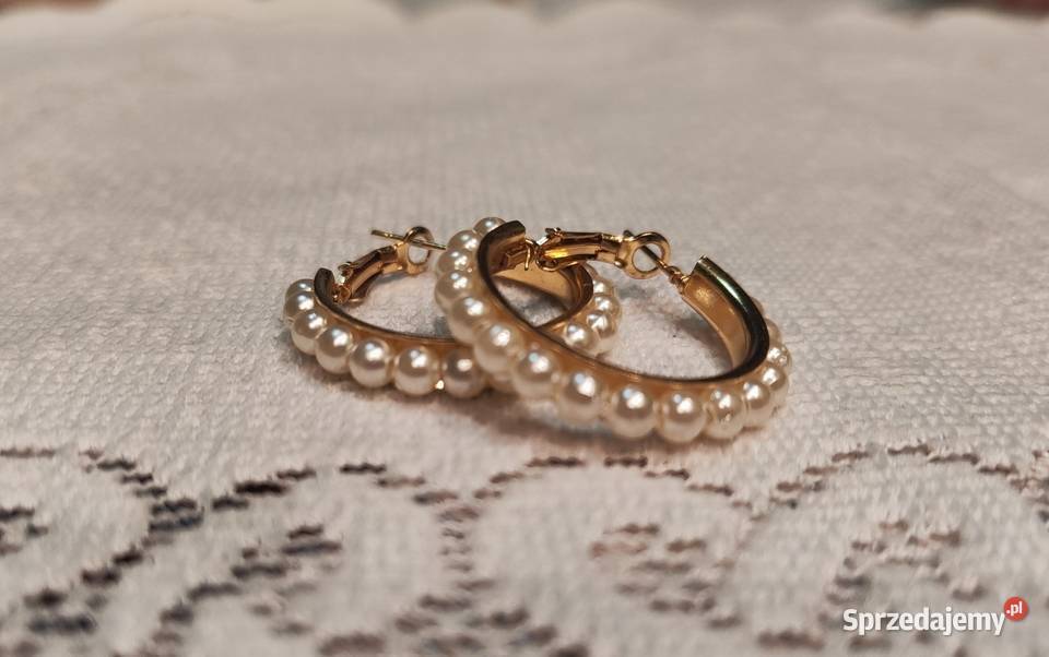 Kolczyki koła z perełkami Piaseczno sprzedam