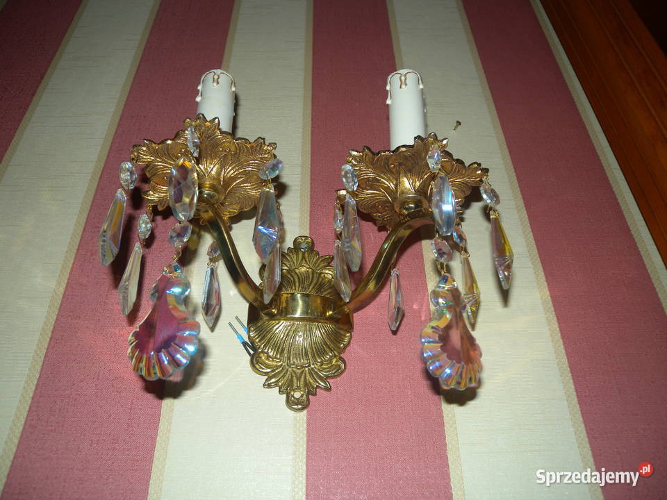 Kinkiet kryształowy Maria Theresa mosiężny