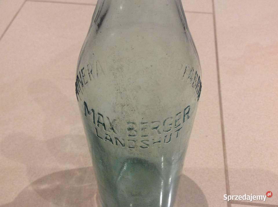Stara Butelka Szklana MINERALWASSERFABRIK BERGER Nowa Sól