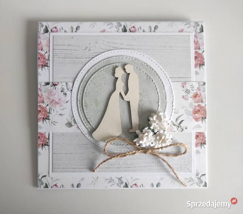 Kartka ręcznie robiona na Ślub handmade Łódź