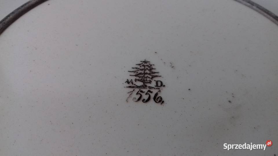 Dwa stare podstawki sygnowane Warszawa