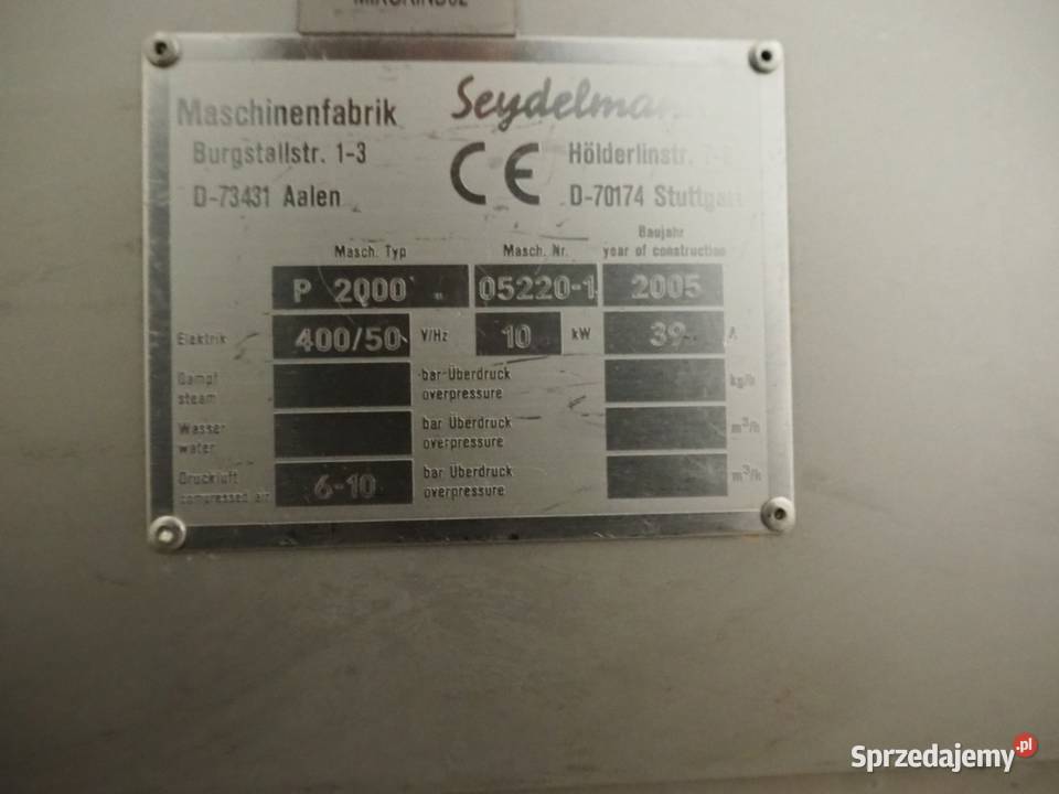 Mieszalnik wstęgowy dwuwałowy Seydelmann P 2000 Krotoszyn