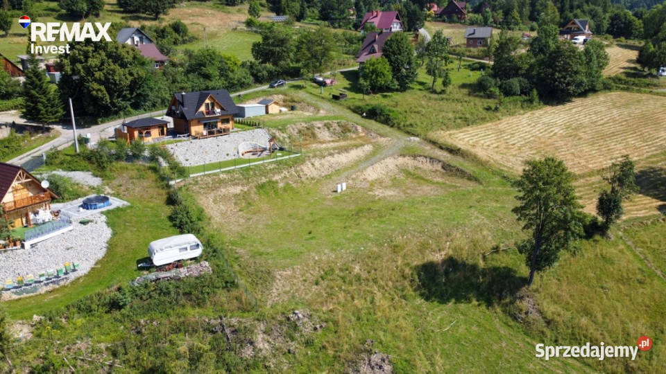 Działka budowlana 732 m z widokiem na góry Zawoja