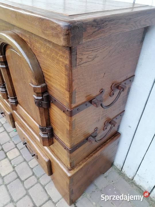 Gigantyczna komoda 100 dębowa bar biblioteka Wąwolnica