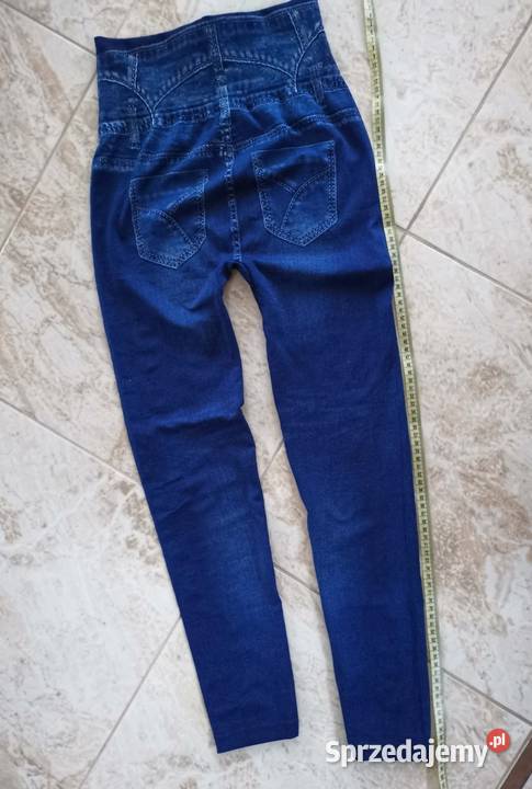 Legginsy z wysokim stanem z nadrukiem Inny materiał Spodnie Lędziny