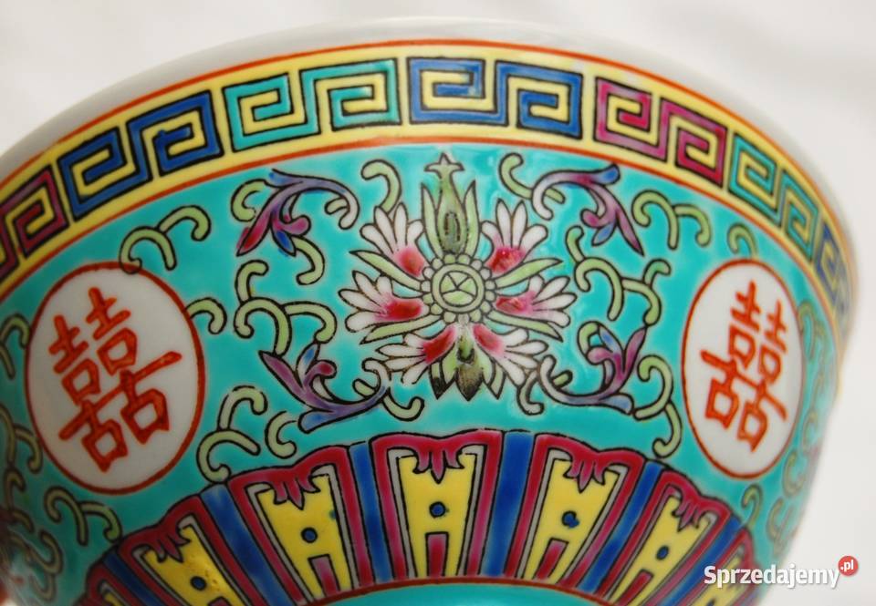 Chińska miska turkusowa ręcznie malowana Lublin