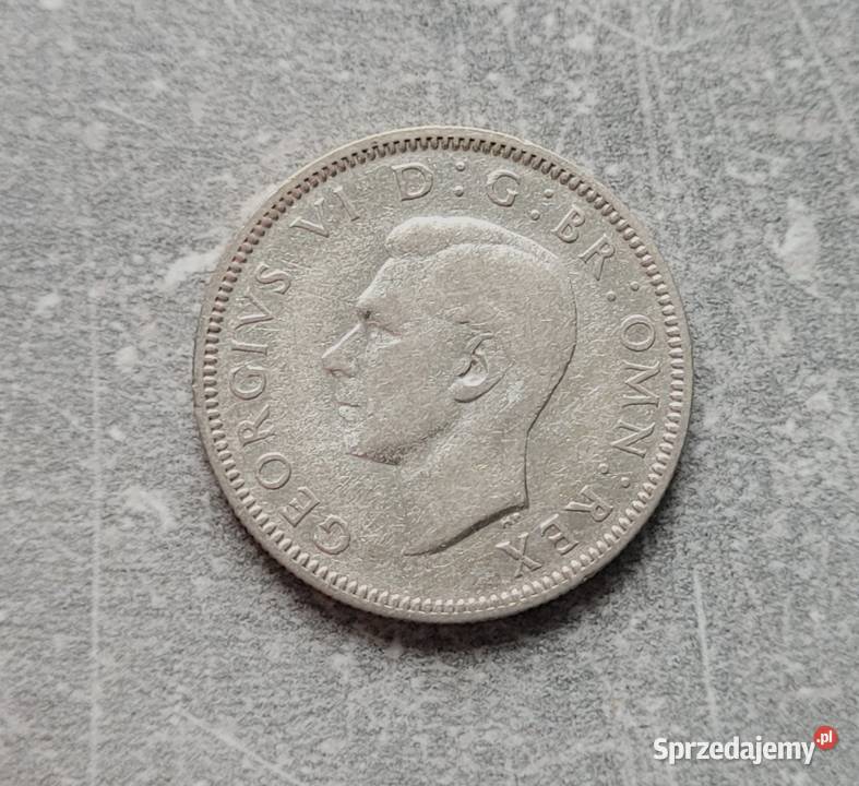 174 ANGLIA srebro 1 Shilling 1940 r Jerzy VI łódzkie Wola Kruszyńska