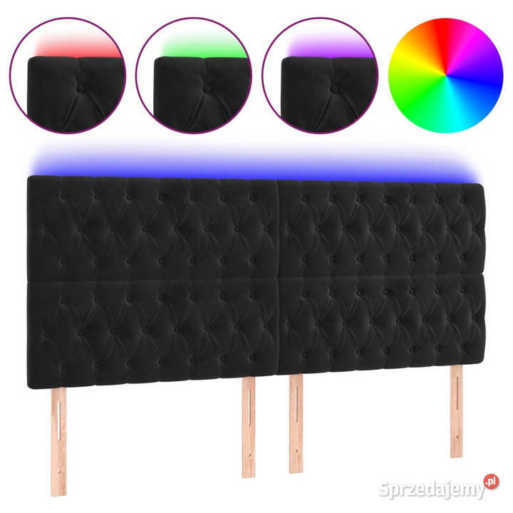 Zagłówek do łóżka z LED czarny 200x7x118128 mazowieckie