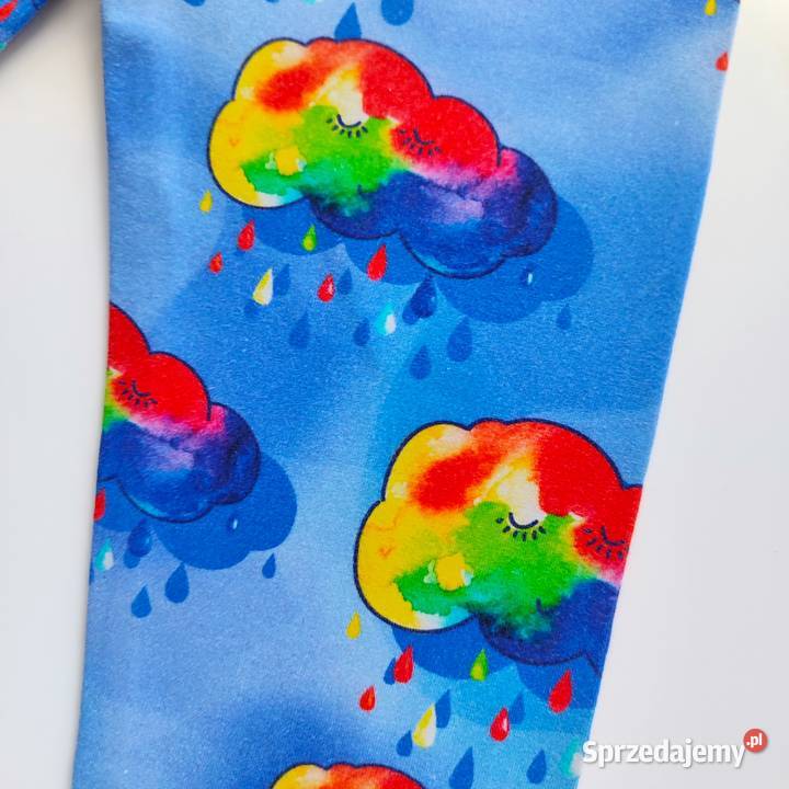 Legginsy w deszczowe chmurki handmade 92 12m+ Katowice sprzedam