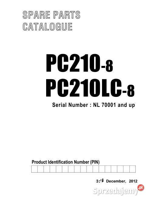 Komatsu PC2108 PC210LC8 katalog części
