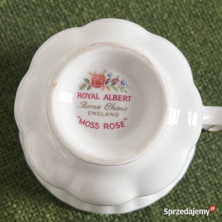 Trio z różą Royal Albert Moss Rose cukiernica Nowy Sącz