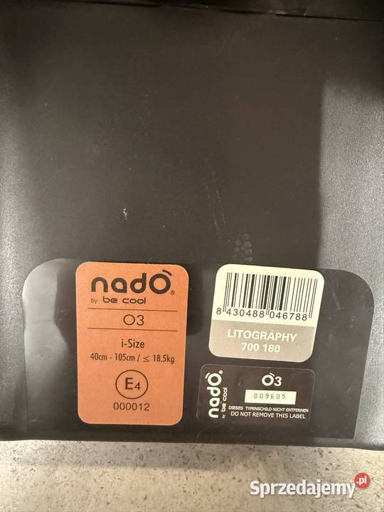 Na sprzedaż fotelik z bazą Nado O3 Be Cool 40105 ISOFIX Radom