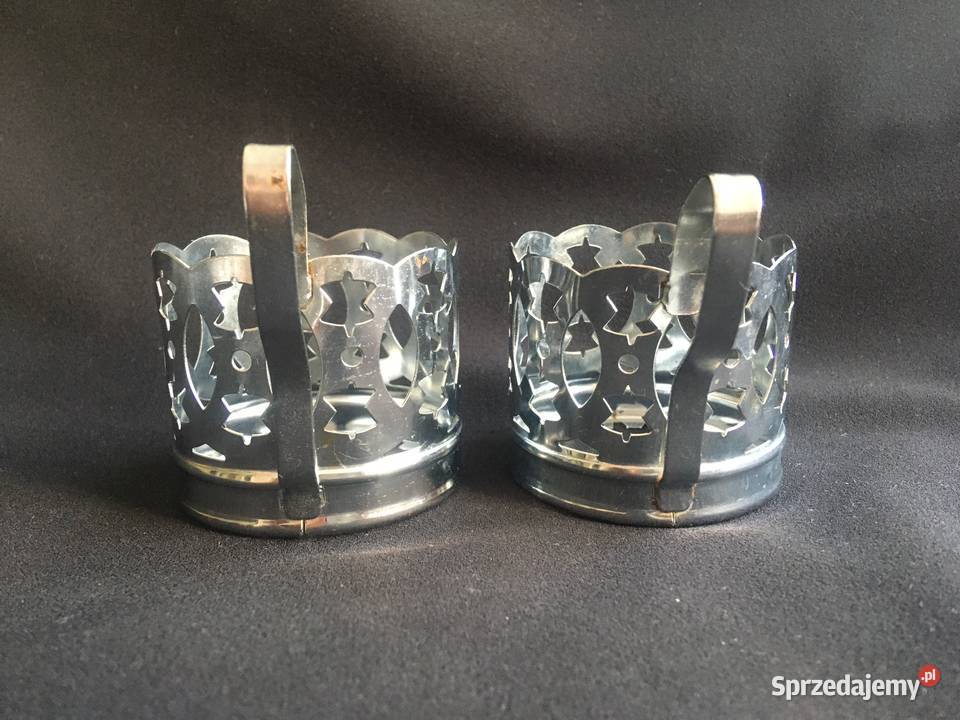 PRL koszyczki szklanek metal Pozostałe Kołobrzeg