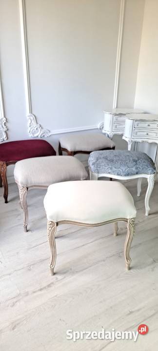 Stylowa pufa podnóżek stołek taboret Ludwik 46cm Szczecin