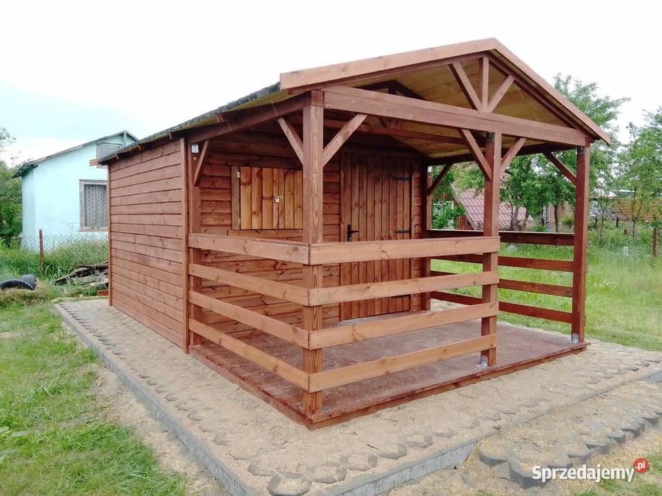 Domek ogrodowy narzędziowy z tarasem 3x3 plus