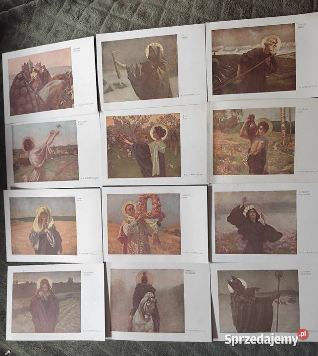 Vintage Komplet pocztówek Boży Antykwariat