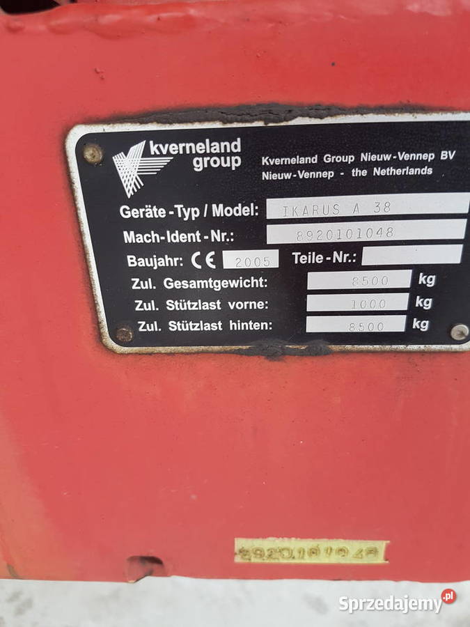 Opryskiwacz Rau Kverneland Ikarus A38 2005r 27m Kozłówka