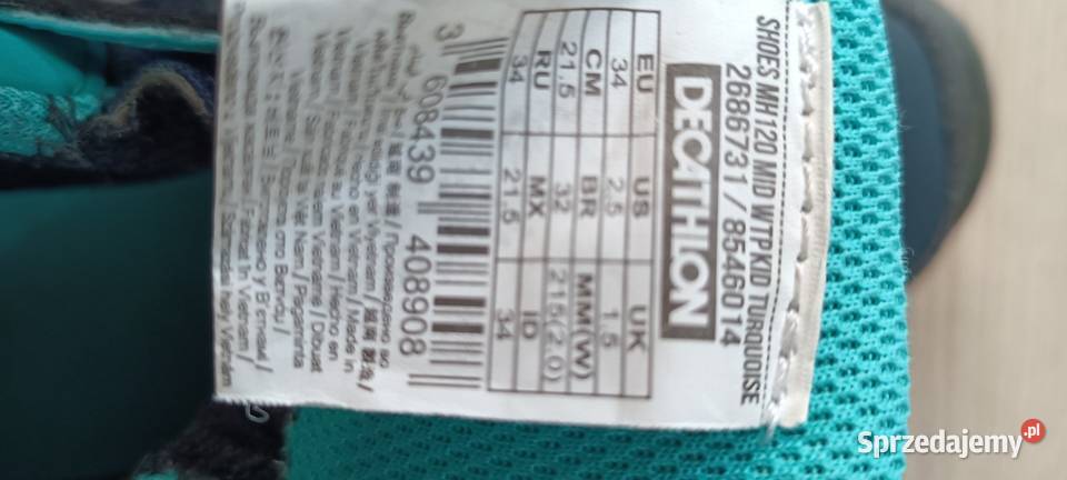 Buty trekkingowe dziecięce z decathlon rozmiar