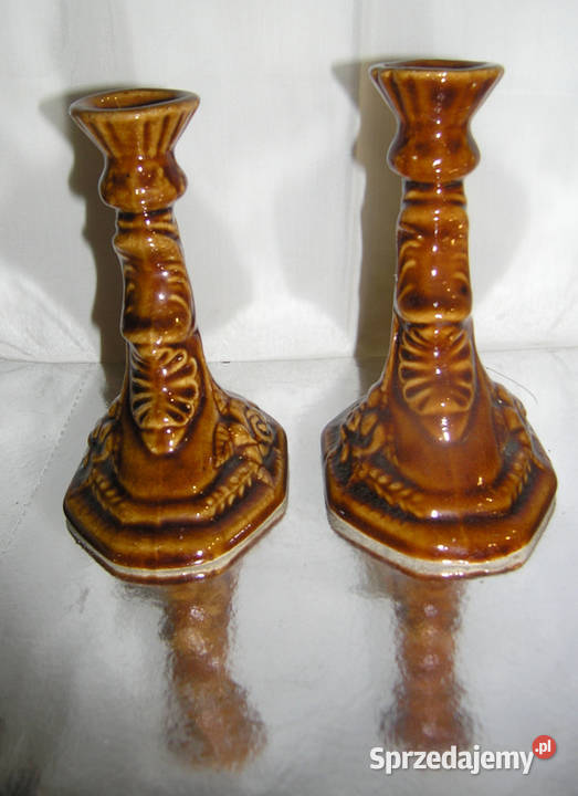 świeczniki vintage porcelitD Bartków