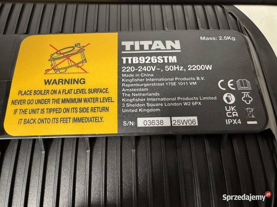 Parownica Titan 2200W 65L 2w1 do usuwania tapet