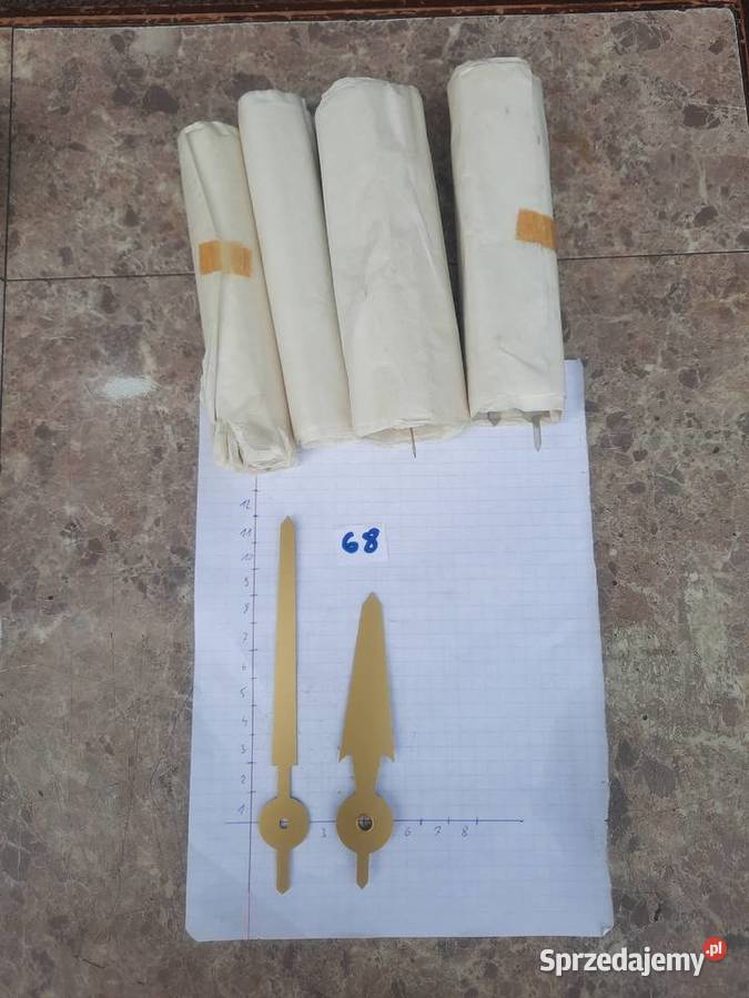 68 Wskazówki zegara komplet aluminium 28x35mm żółty Zegary Tczew