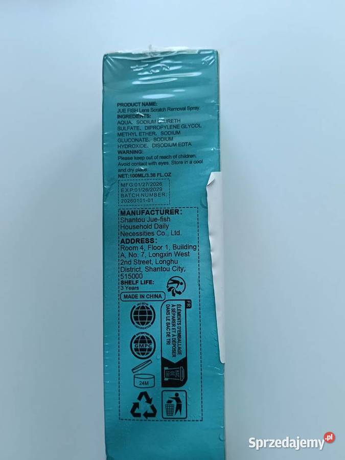Jue Fish spray do usuwania rys z okularów 100 ml Białystok
