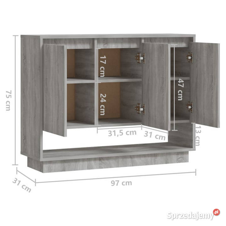 Szafka szary dąb sonoma 97x31x75 materiał Warszawa sprzedam